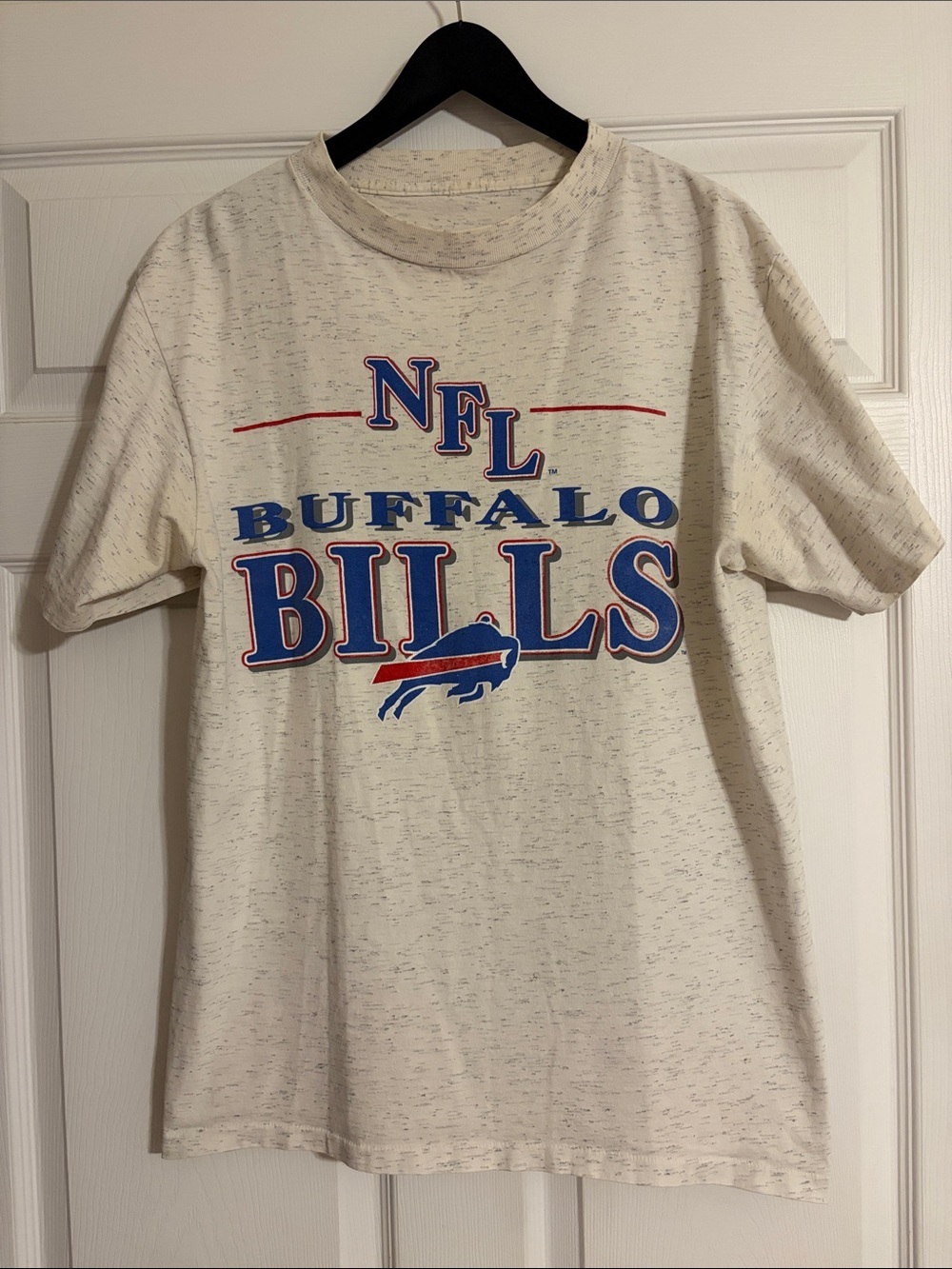 Vintage 90s Buffalo Bills NFL T-Shirt Heather Gray Mens Large 22x28 Flawed